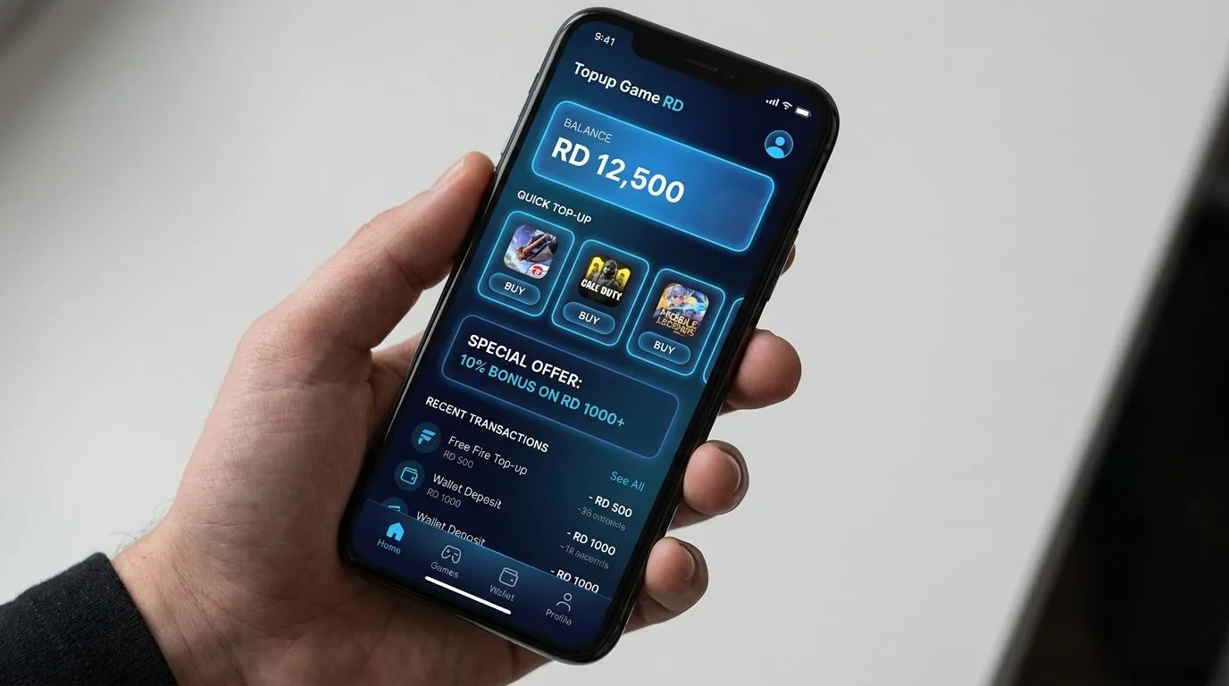 Interface top up game royal dream di TopUp RD Plus